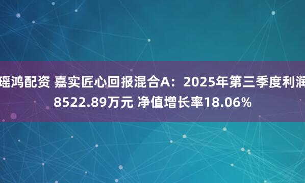 瑶鸿配资 嘉实匠心回报混合A：2025年第三季度利润8522.89万元 净值增长率18.06%