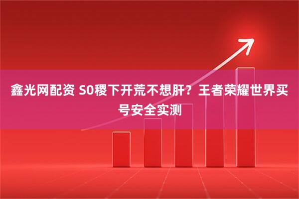 鑫光网配资 S0稷下开荒不想肝？王者荣耀世界买号安全实测